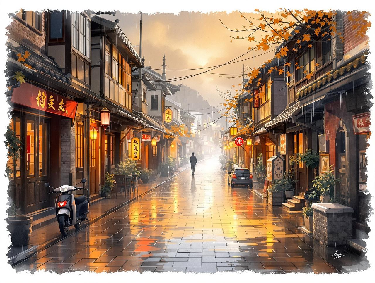 红果网网作品《老街的雨》- 年代记忆题材短剧
